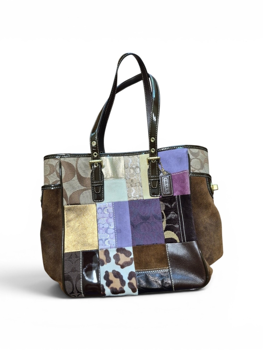 Coach VINTAGE Limited Edition Holiday Patchwork Tote *LIKE NEW*